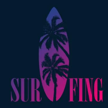 Stencil logo for surfing Stock Illustration