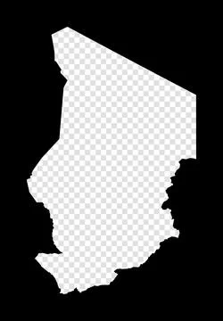 Stencil map of Chad. Simple and minimal transparent map of Chad. Black rect.. Stock Photos