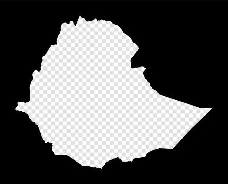 Stencil map of Ethiopia. Simple and minimal transparent map of Ethiopia. Bl.. イラスト素材