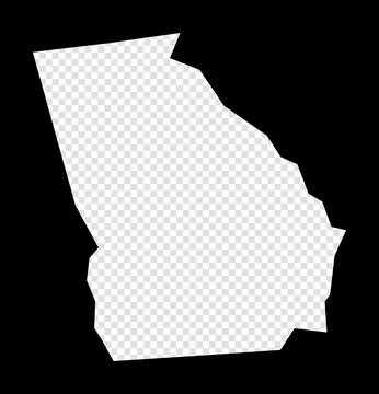 Stencil map of Georgia. Simple and minimal transparent map of Georgia. Blac.. Ilustração Stock