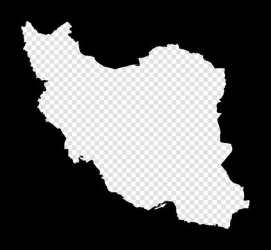 Stencil map of Iran. Simple and minimal transparent map of Iran. Black rect.. イラスト素材