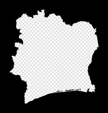 Stencil map of Ivory Coast. Simple and minimal transparent map of Ivory Coa.. イラスト素材