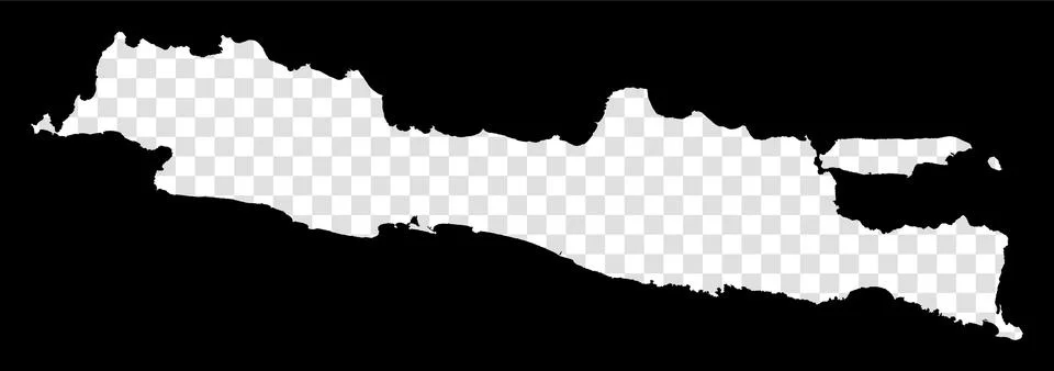 Stencil map of Java. Simple and minimal transparent map of Java. Black rect.. Stock-Illustration