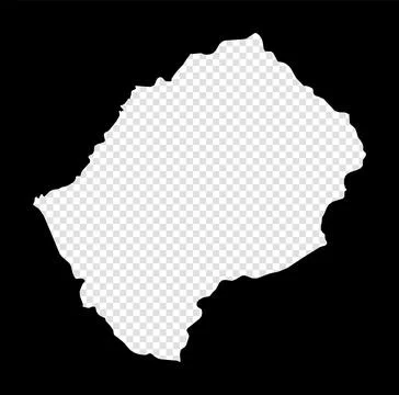 Stencil map of Lesotho. Simple and minimal transparent map of Lesotho. Blac.. Stock Photos