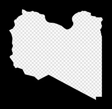 Stencil map of Libya. Simple and minimal transparent map of Libya. Black re.. Stock Illustration