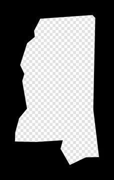 Stencil map of Mississippi. Simple and minimal transparent map of Mississip.. Stock Illustration