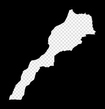 Stencil map of Morocco. Simple and minimal transparent map of Morocco. Blac.. Stock Illustration