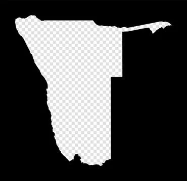 Stencil map of Namibia. Simple and minimal transparent map of Namibia. Blac.. Stock-Illustration