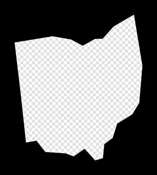Stencil map of Ohio. Simple and minimal transparent map of Ohio. Black rect.. 스톡 일러스트