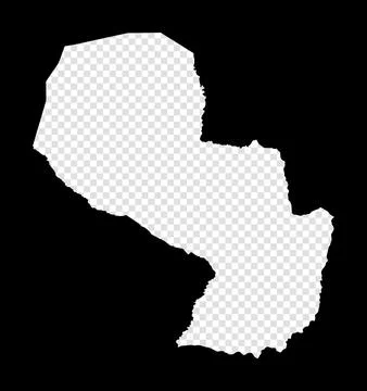 Stencil map of Paraguay. Simple and minimal transparent map of Paraguay. Bl.. 库存插图