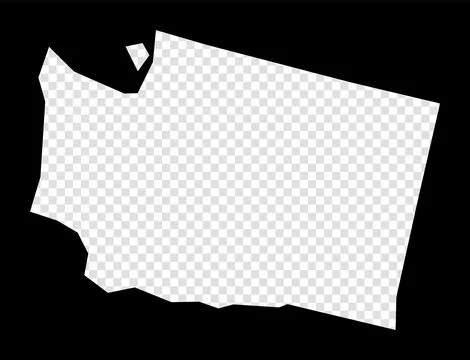 Stencil map of Washington. Simple and minimal transparent map of Washington.. Ilustração Stock