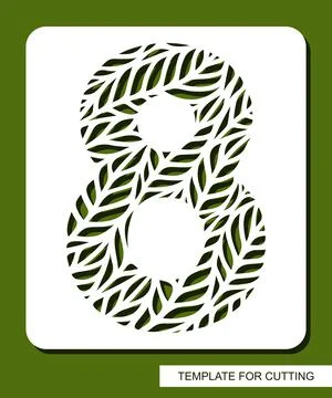 Stencil with the number eight - 8.  스톡 일러스트