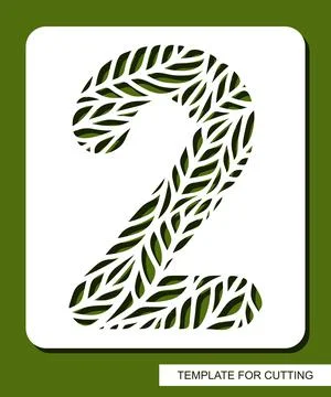 Stencil with the number two - 2.  Stock Illustration