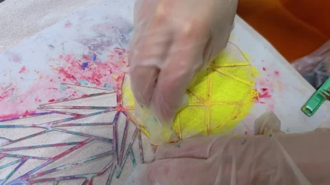 Stencil painting concept. Stock Footage 345522983