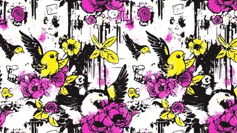 Stencil phoenix artwork with layered textures — Diagonal motion Stock Footage 308017524