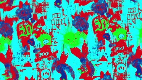 Stencil phoenix artwork with layered textures — Rotation motion Stock Footage 308017714