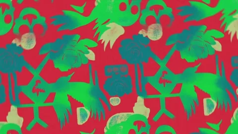 Stencil phoenix artwork with layered textures — Rotation motion Stock Footage 308021220