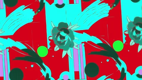 Stencil phoenix artwork with layered textures — Rotation motion Video stock 308021965