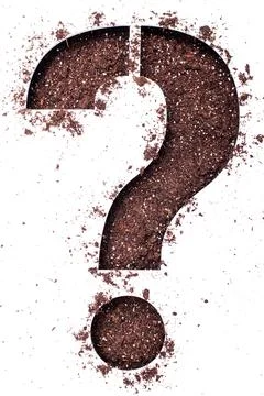 Stencil question mark sign made with dirt Stock Photos