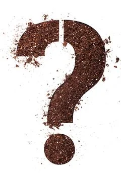 Stencil question mark sign made with dirt Stock Photos