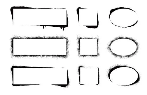 Stencil spray effect paint frame. Stock Illustration