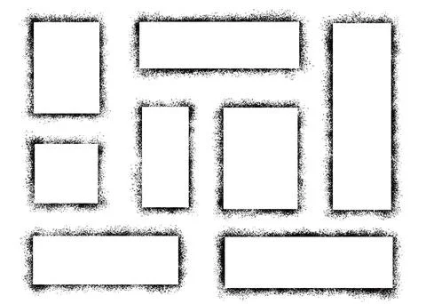 Stencil spray effect paint frame. Stock Illustration