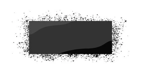 Stencil spray grey frame isolated vector illustration with drops. Grunge graf Stock Illustration