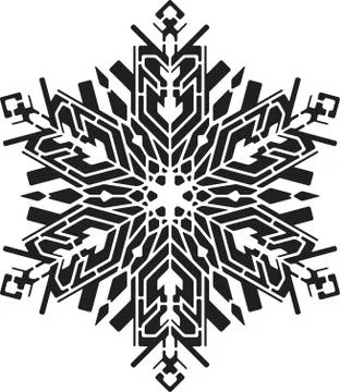 Stencil style snowflake. Can be used as stencil-plate for your color paint or 스톡 일러스트
