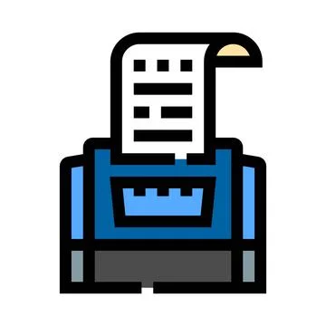 Stenography machine creating transcription during court reporting Stock Illustration
