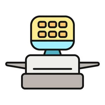 Stenotype machine representing court reporting and stenography icon Stock Illustration