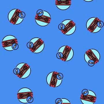 Stent placement surgery hospital vector seamless pattern Stock Illustration