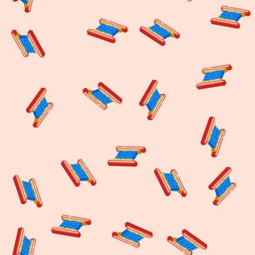 Stent placement surgery isometric icon seamless pattern Stock Illustration
