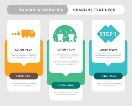 Step 1, inflammation, commodities infographic Stock Illustration