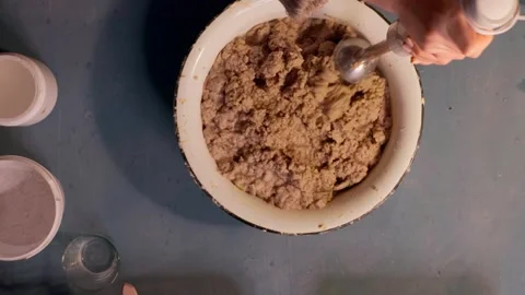 Step 2 soaking torn egg cartons in water for papier mache pulp preparation top v 스톡 동영상 330681903