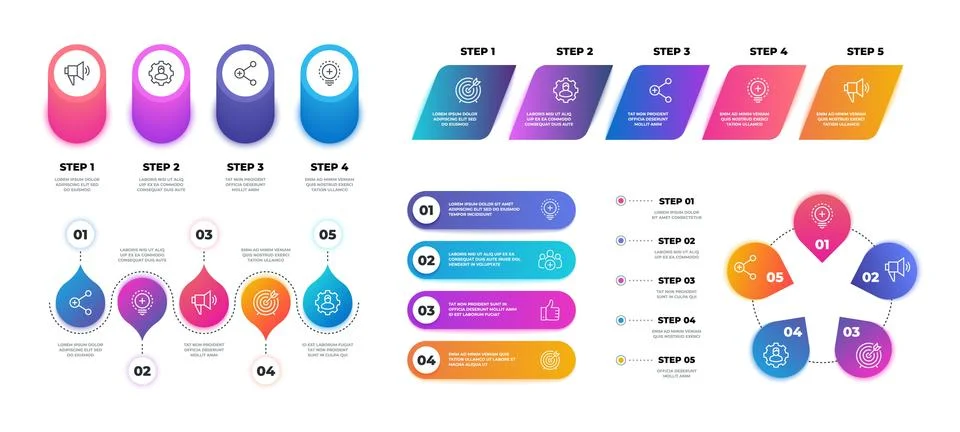 Step 3D infographic. Timeline graph chart, workflow business presentation 스톡 일러스트