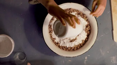 Step 4 adding glue to paper pulp for papier mache mixture 스톡 동영상 330683961