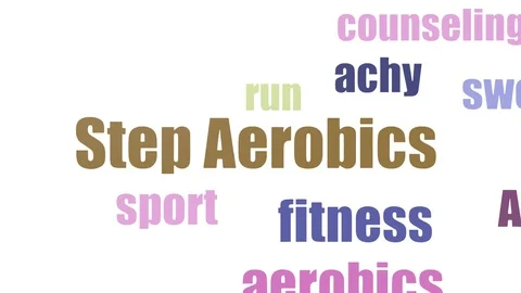 Step Aerobics Word Cloud Animated Isolated Stock Footage 107229038