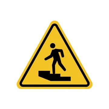 Step up area on a yellow triangle board Stock Illustration