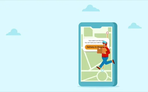 Step Away From Cellular Phone To Delivering Order Stock Footage 292227550