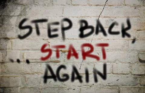 Step back start again concept Stock Illustration