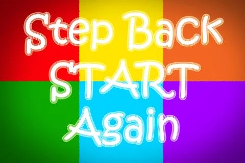 Step back start again concept Stock Illustration
