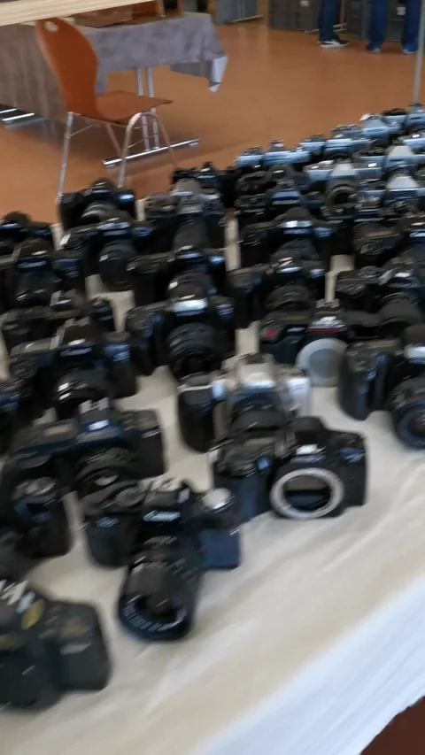 Step back in time with this vintage camera show footage Stock Footage 235032201