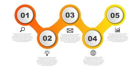 Step of business timeline infographic for data business visualization eleme.. Illustrazione stock