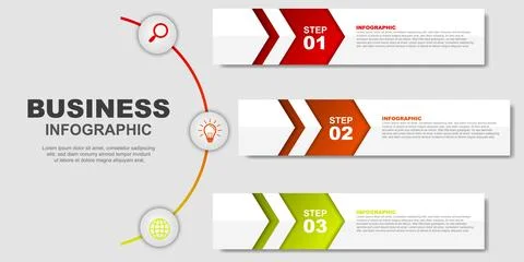 Step of business timeline infographic for data business visualization eleme.. Illustrazione stock