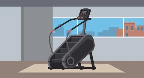 Step climber machine inside a gym, stair stepper machine with a digital dis.. Stock-Illustration