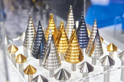 Step cone drills Stock Photos