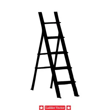 Step Into Creativity  Ladder Silhouettes for Design Enthusiasts Stock Illustration
