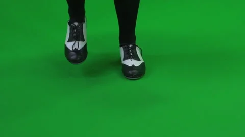 Step dance isolated foot green screen Stock-Footage 64806099