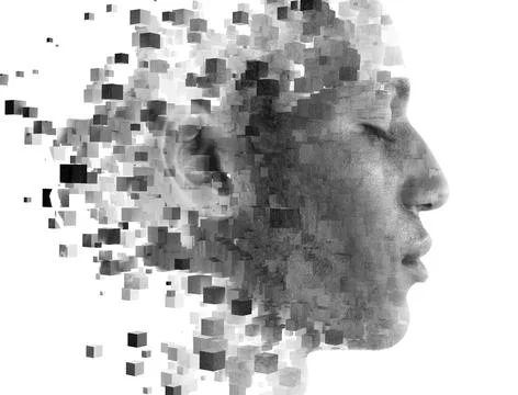 A step into the digital world Foto stock