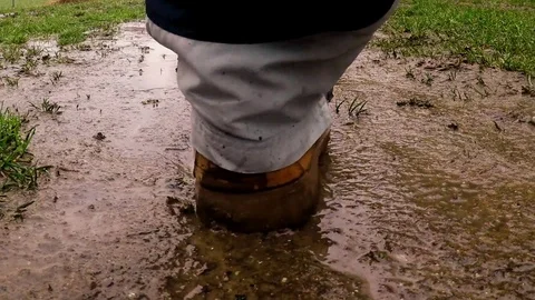 Step into dirt Stock Footage